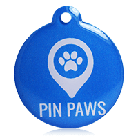 Pin Paws Tag Blue