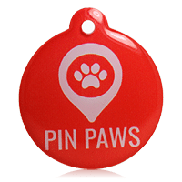 Pin Paws Tag Red